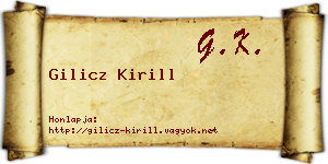 Gilicz Kirill névjegykártya